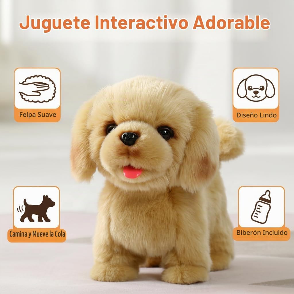 CU-MATE Juguete electrónico para perro que camina, cachorro interac...