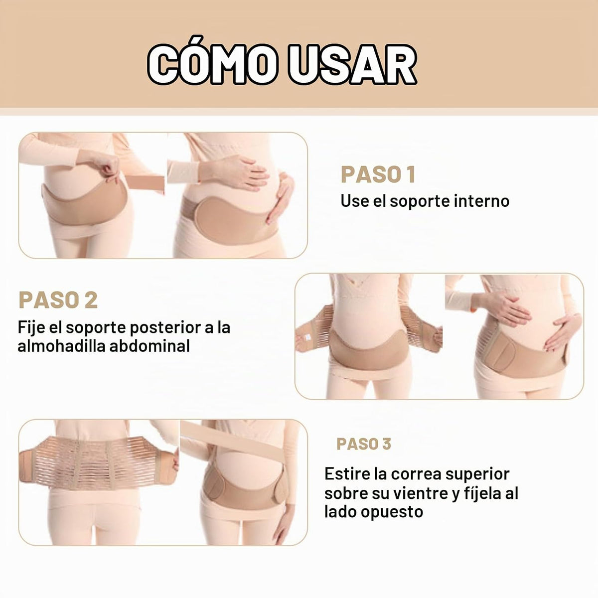 ACCUBIO Banda de vientre de maternidad para mujeres embarazadas, ci...