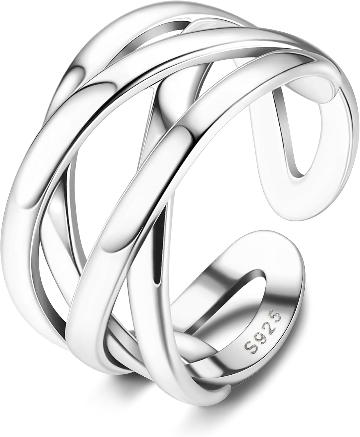 ZELORES Anillos de plata de ley 925 con nudo celta, anillos abierto...