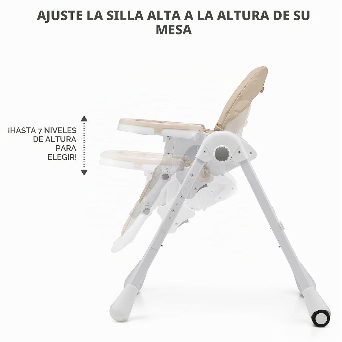 Kinderkraft Tummie, Silla alta 2 en 1, silla de bebé, ergonómica, c...