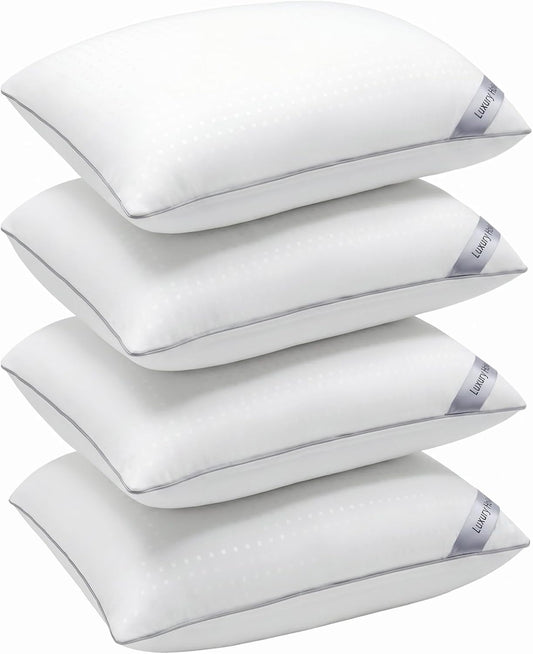 Higoom Juego de 4 almohadas de cama de tamaño estándar para dormir,...