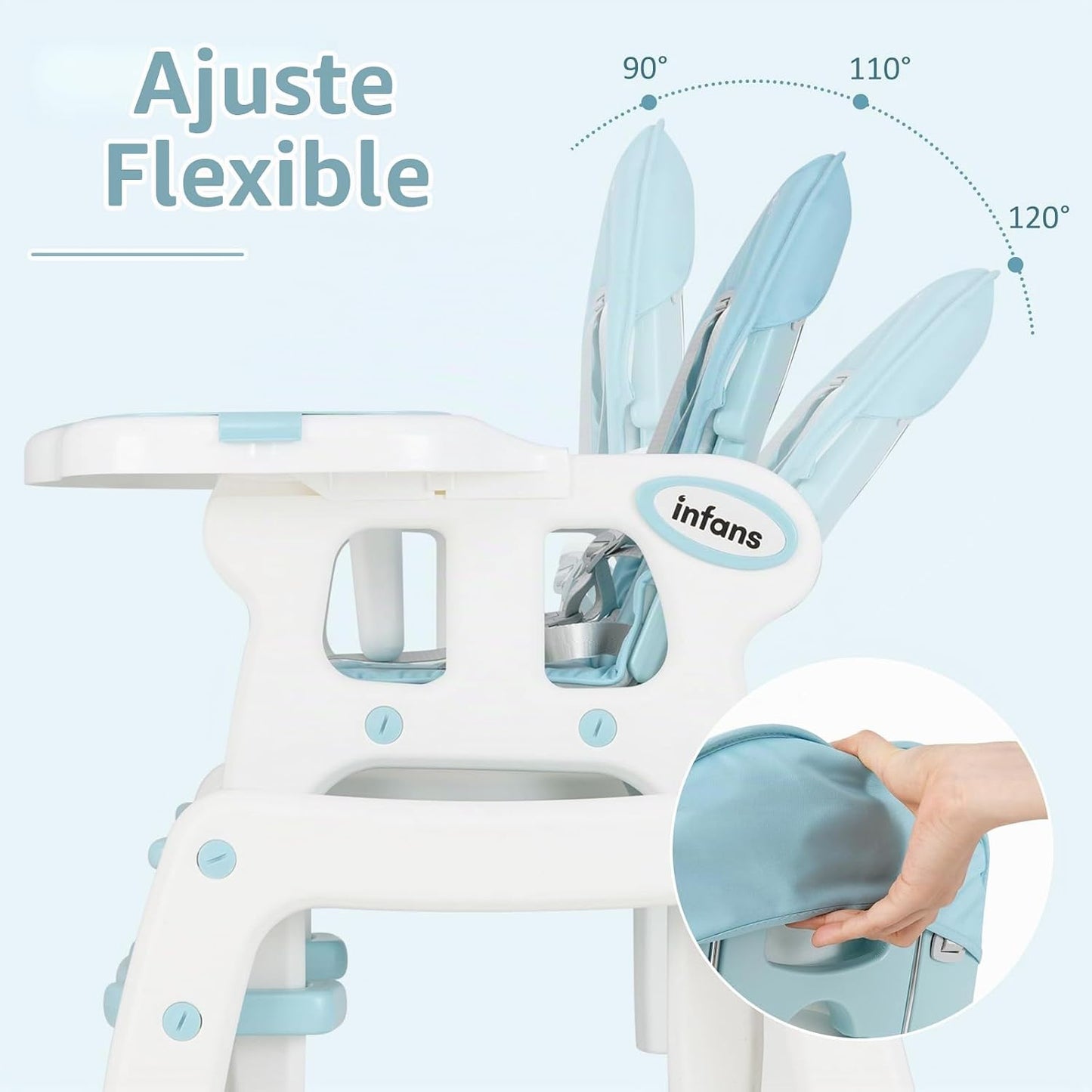 INFANS Silla alta 5 en 1 para bebé, juego de sillas convertibles pa...