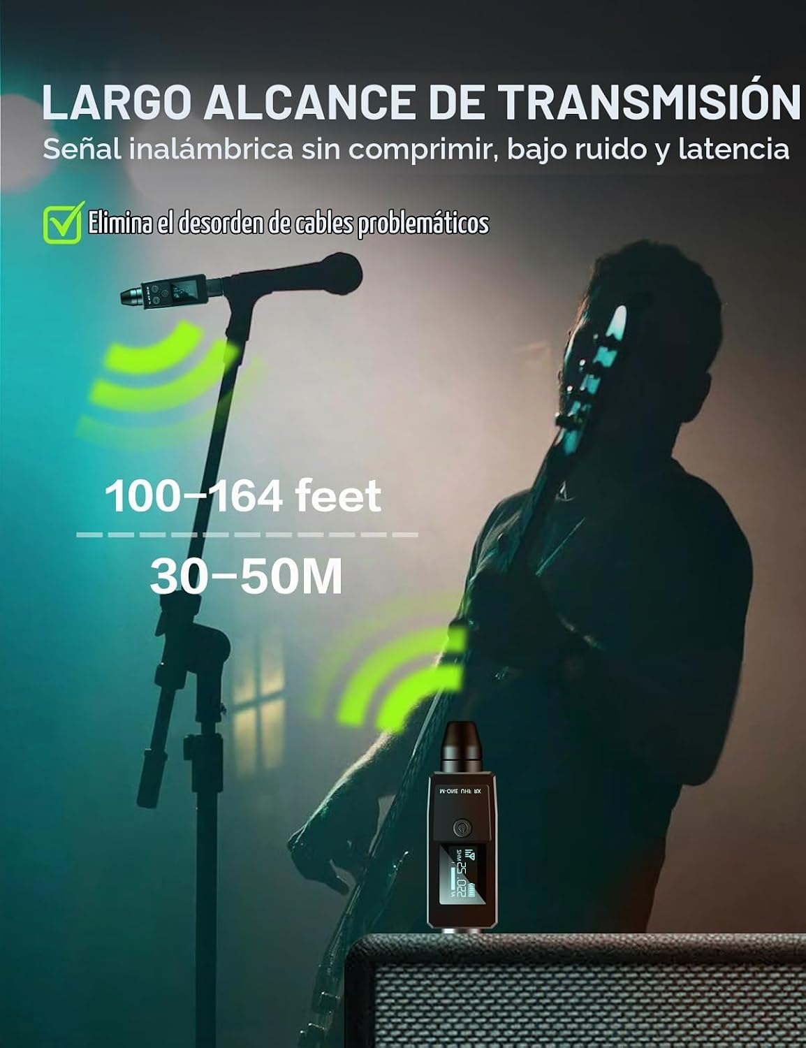 EBJ Sistema de micrófono inalámbrico UHF transmisor y receptor XLR...