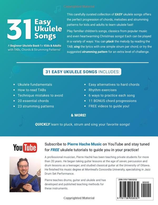 31 canciones sencillas de ukelele: un libro de ukelele para princip...