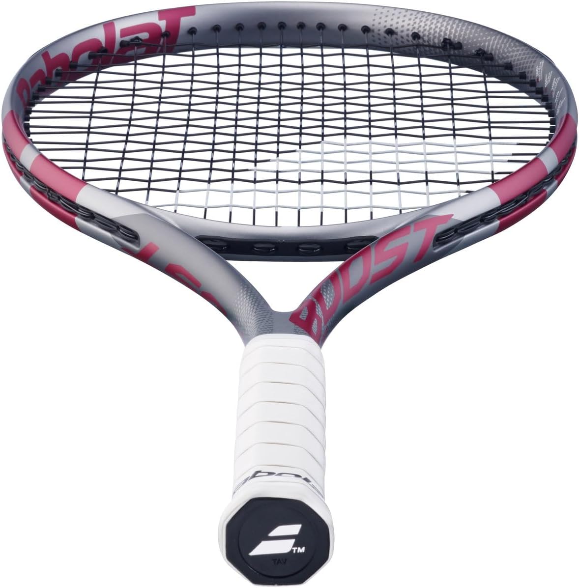 Babolat Boost Aero - Raqueta de tenis de cuerda, gris\/rosa frambuesa