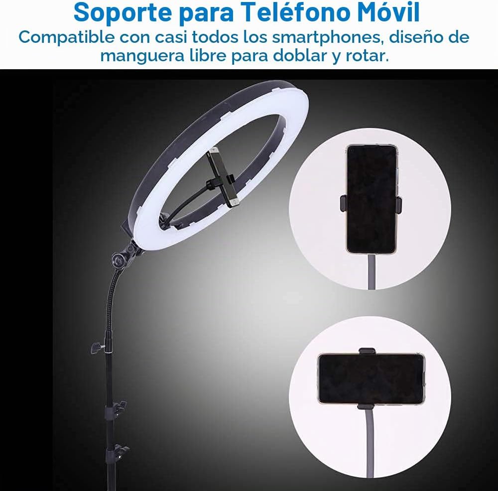 GSKAIWEN 18 pulgadas 65W LED Maquillaje Anillo Luz, Ceja Tatuaje Pe...