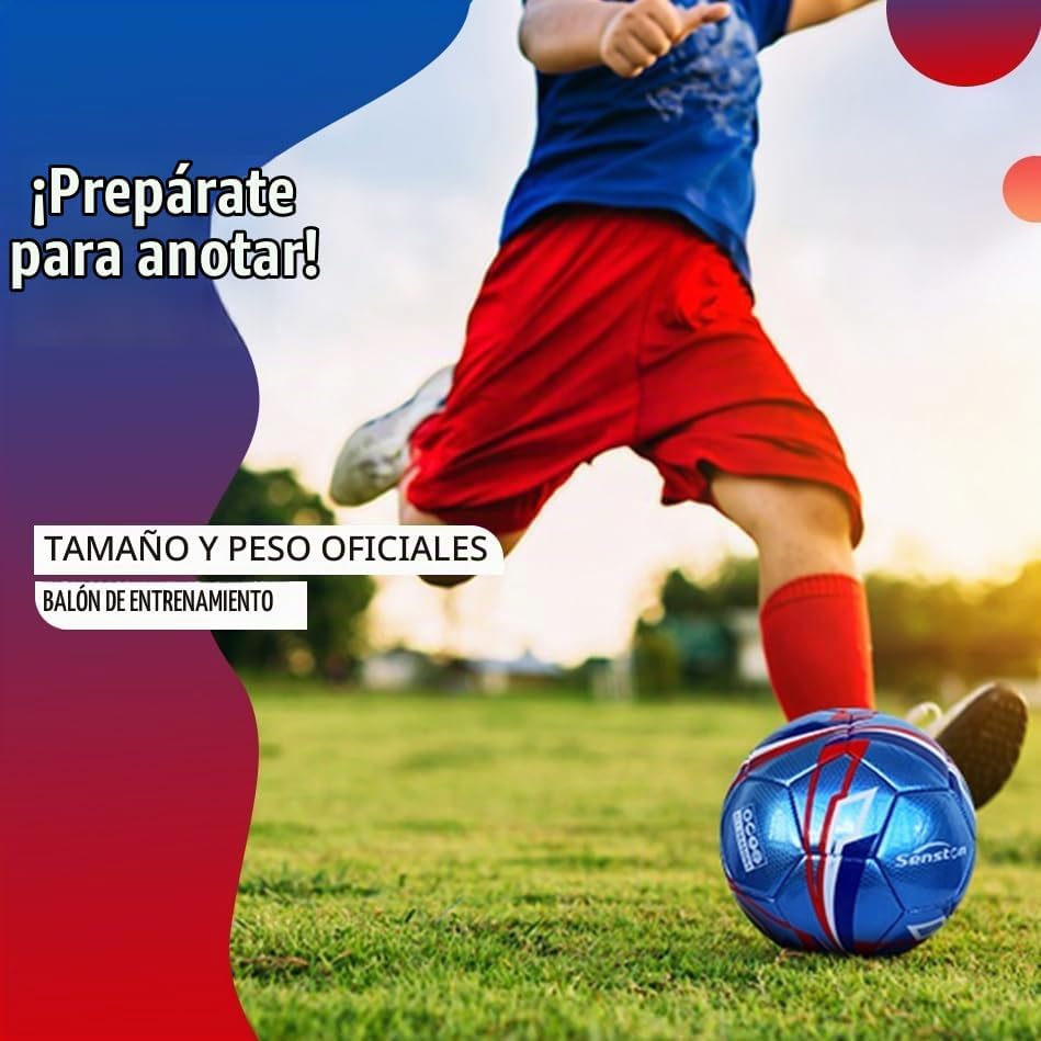 Senston Balón de fútbol talla 3 y talla 4 y talla 5 para niños y ad...