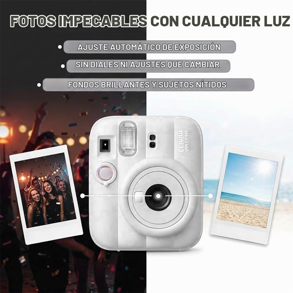 Cámara instantánea Fujifilm Instax Mini 13 Clay White con película...