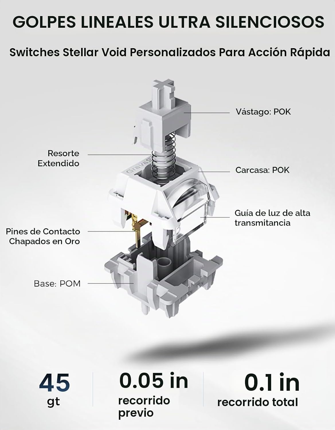 GravaStar Teclado mecánico inalámbrico Mercury K1 Pro 75% para jueg...