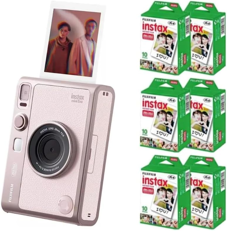 Fujifilm Cámara instantánea Instax Mini EVO (rosa + película extra...