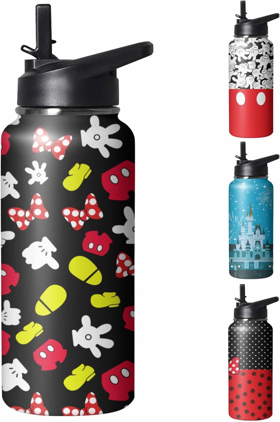 GOODNHAPPY Botella de agua de dibujos animados de 32 onzas con asa...