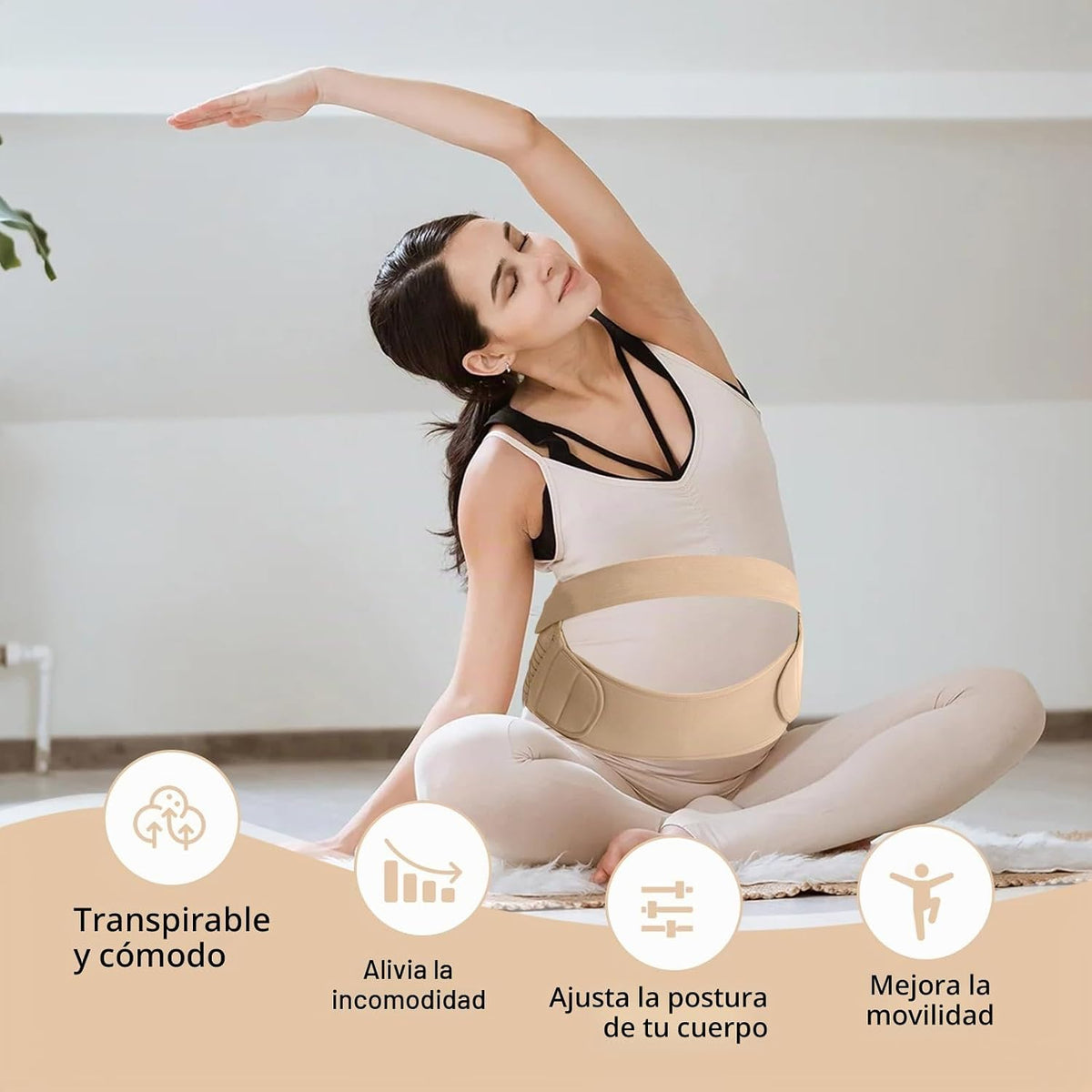 ACCUBIO Banda de vientre de maternidad para mujeres embarazadas, ci...