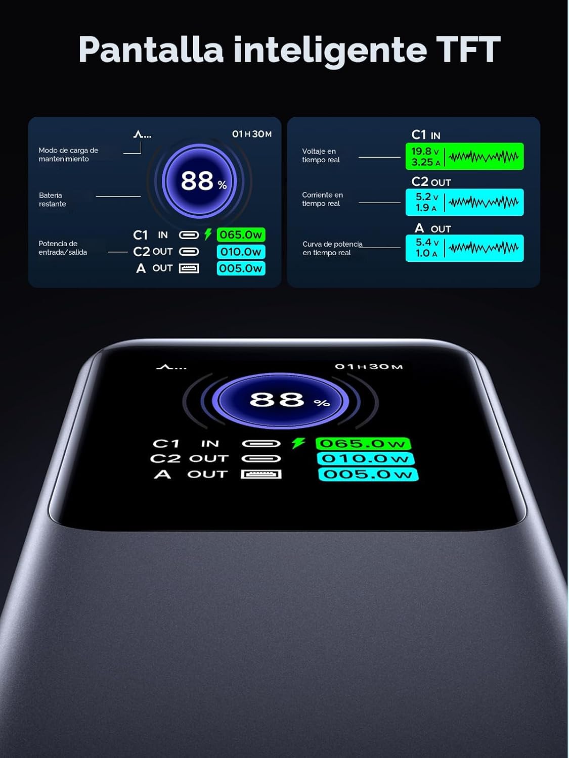UGREEN Nexode 20000mAh 130W portátil PD Power Bank para MacBook Pro...