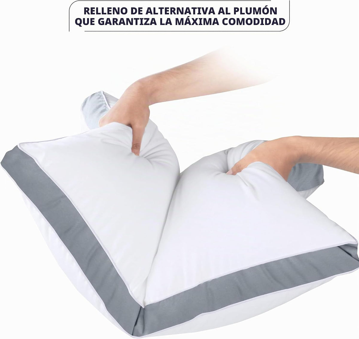 Utopia Bedding - Juego de 2 almohadas para dormir tamaño Queen (gri...