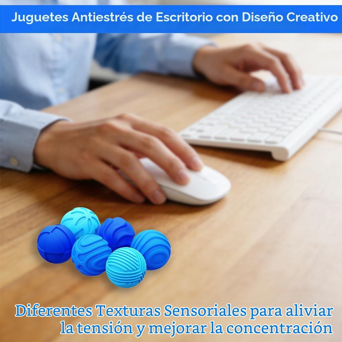 Bolas magnéticas de silicona para adultos y adolescentes, 6 juguete...