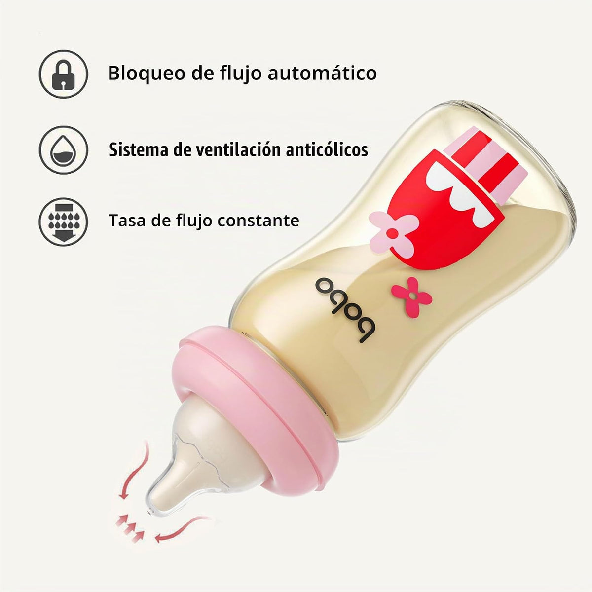 YOHKOH PPSU Biberón de cuello ancho para bebé, biberón anti-cólico...