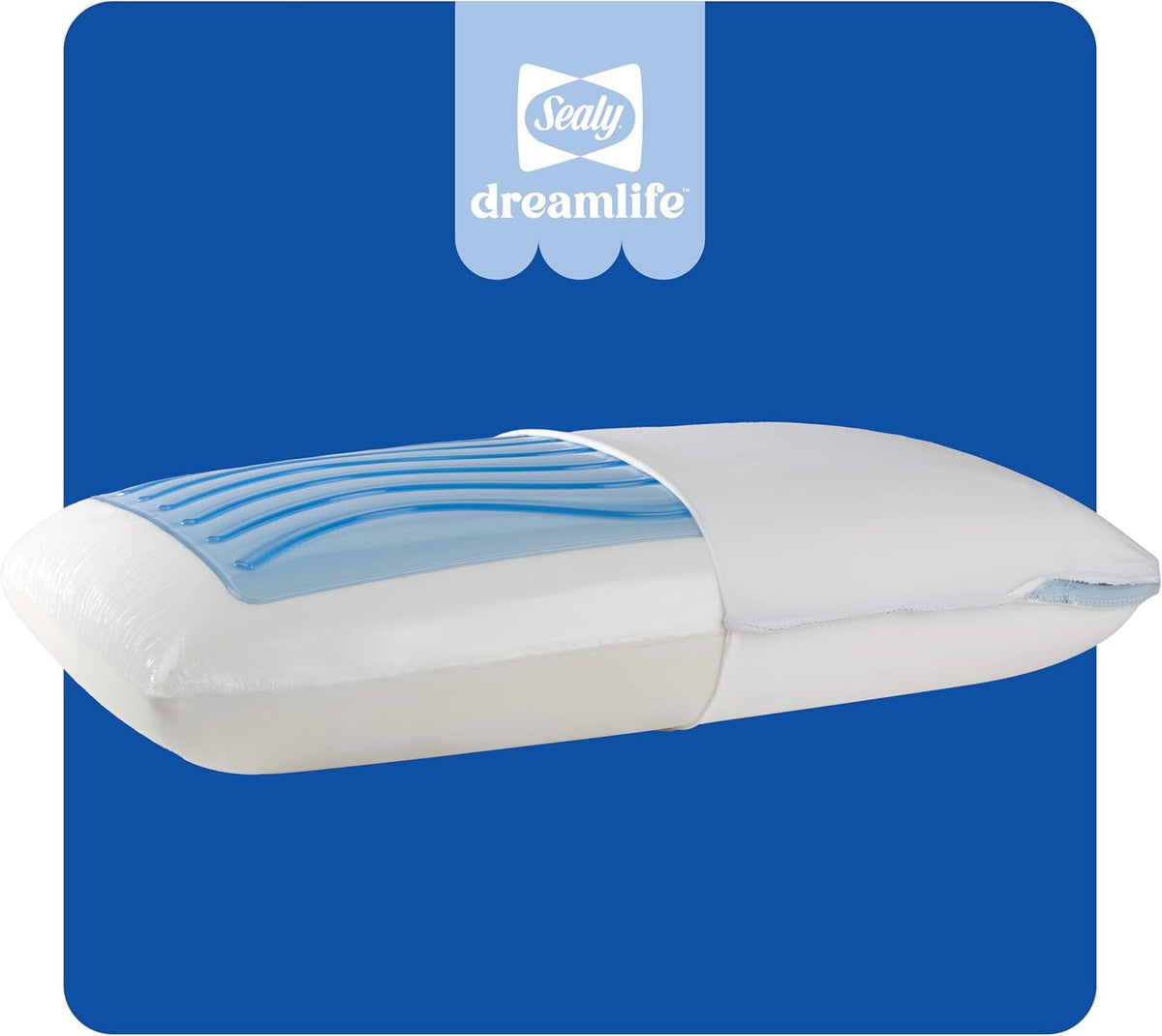 Sealy Dreamlife Almohada refrescante de espuma viscoelástica tamaño...