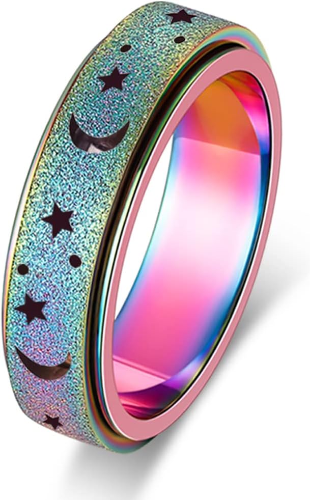 Anillo de Ansiedad para Mujeres Anillo Giratorio Anillo Fidget Jugu...