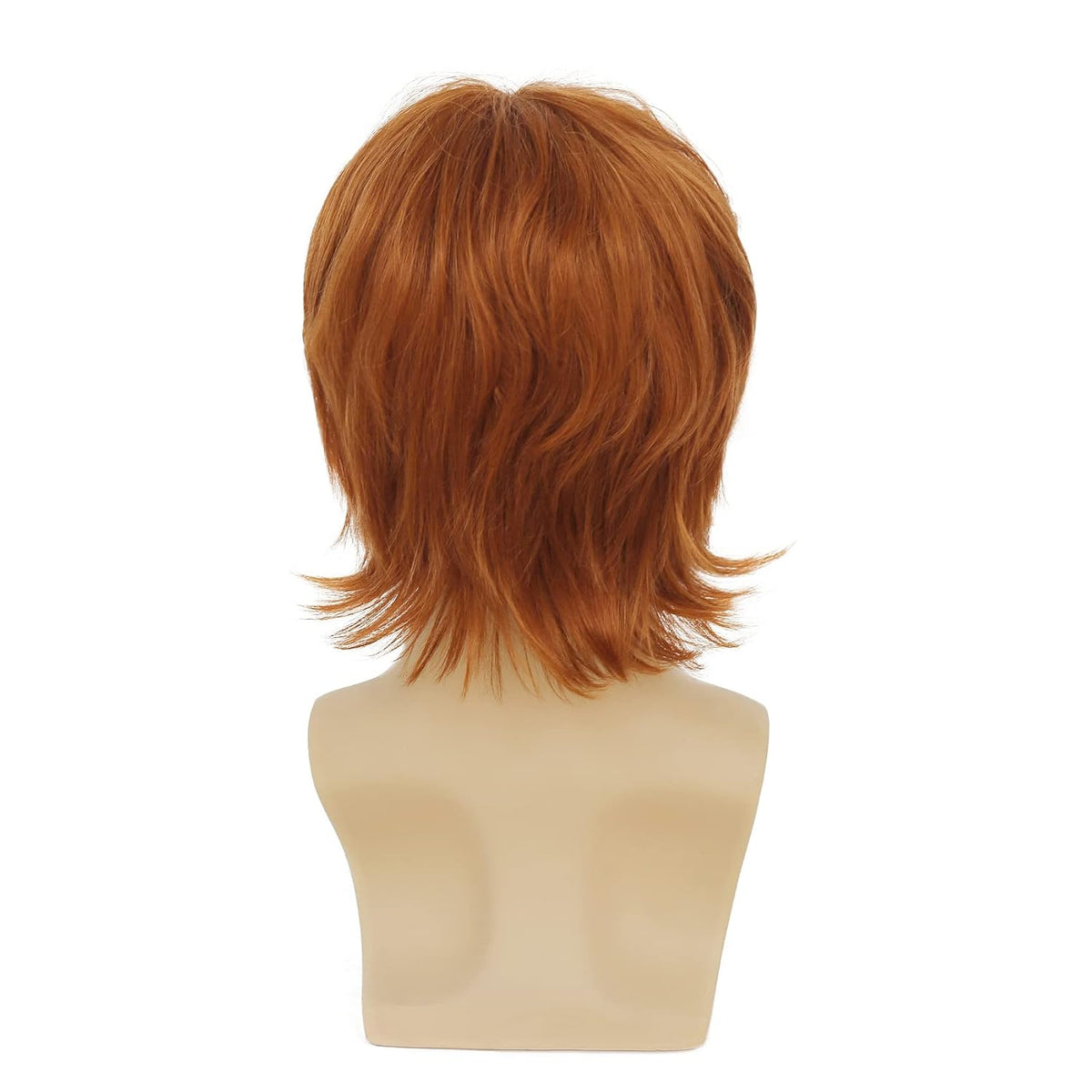 Wiwige Peluca de color naranja para hombre, peluca sintética de cap...