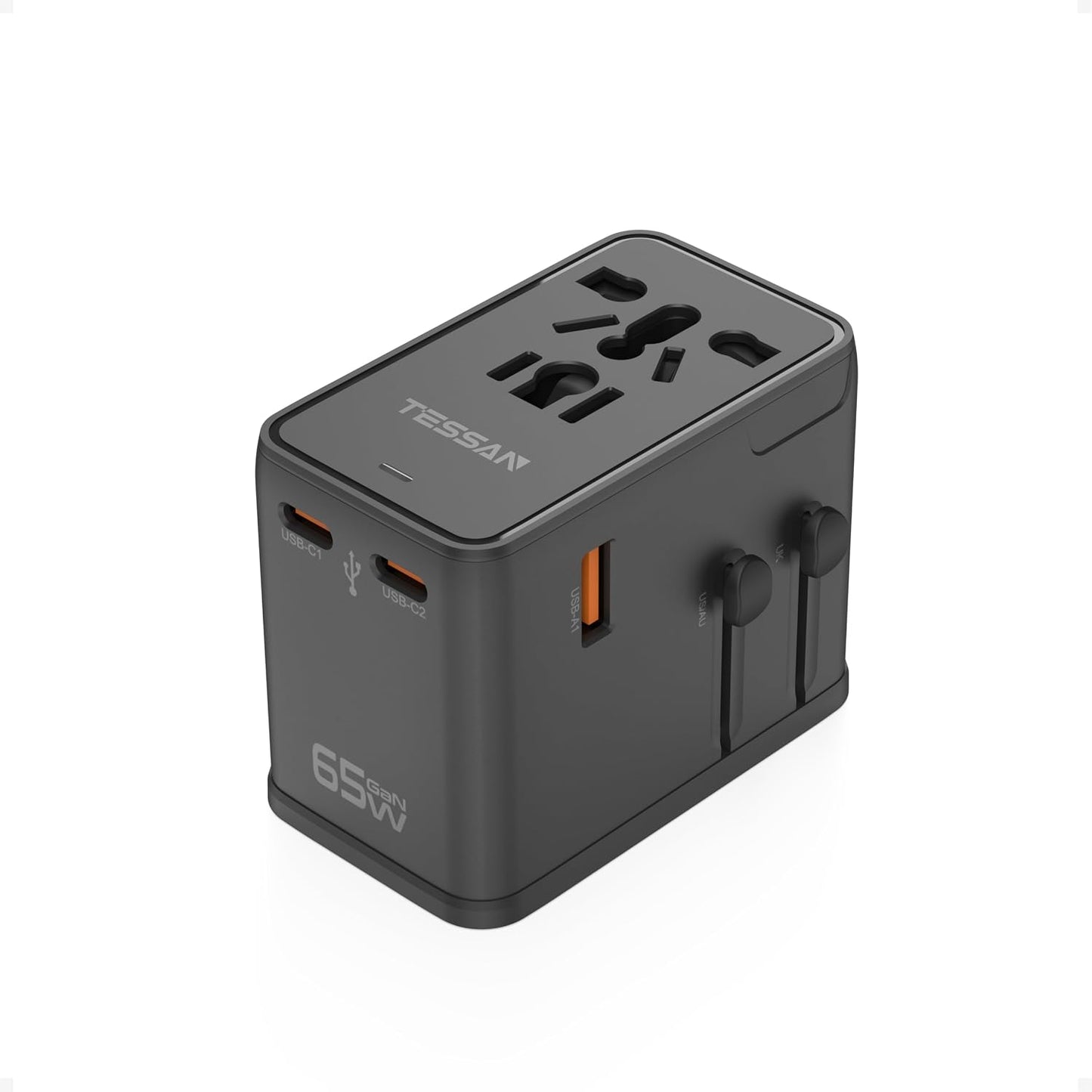 Adaptador de viaje universal TESSAN, adaptador de corriente interna...
