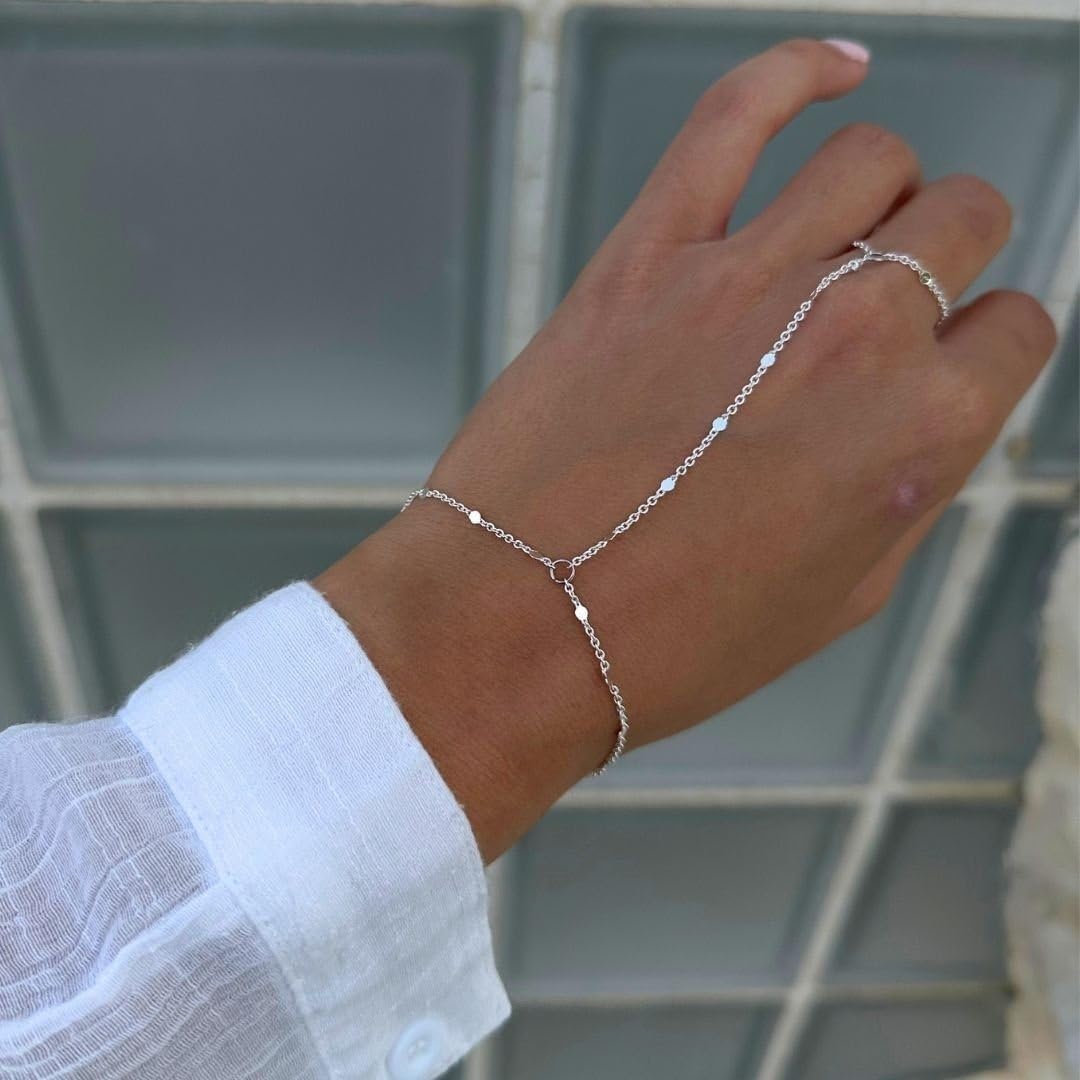 3 piezas de pulseras de cadena de mano chapadas en oro de 14 quilat...