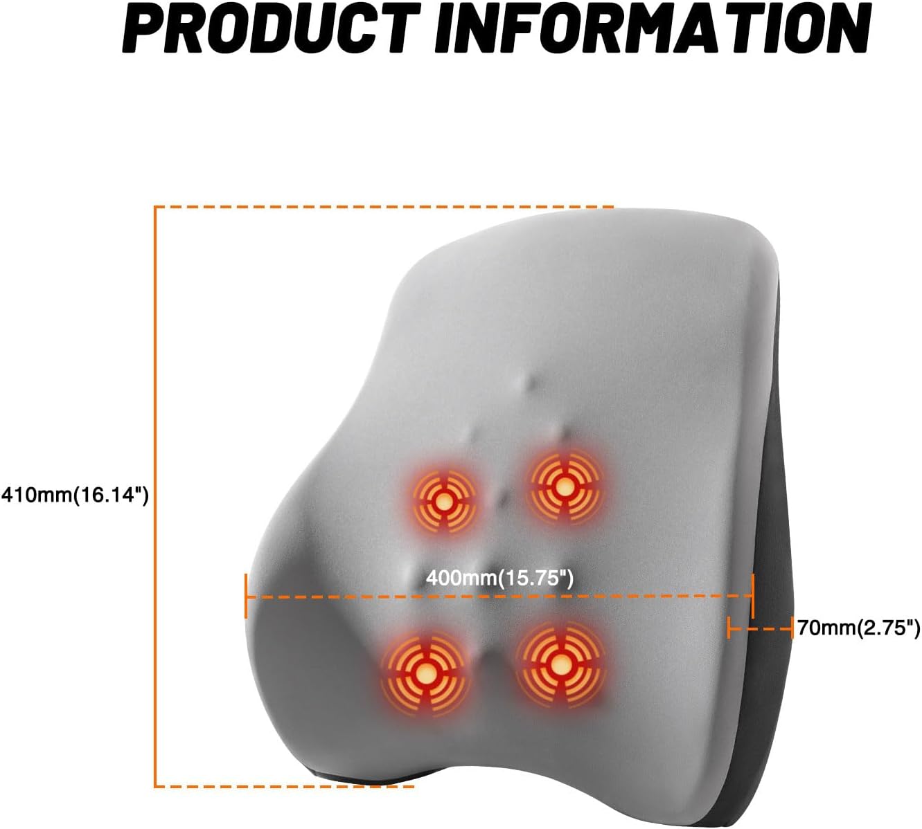 PURISUN Almohada de apoyo lumbar para silla de oficina, almohada de...