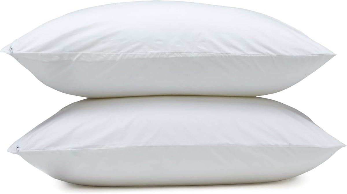 Amazon Basics Almohadas de cama alternativas de plumón con fundas p...