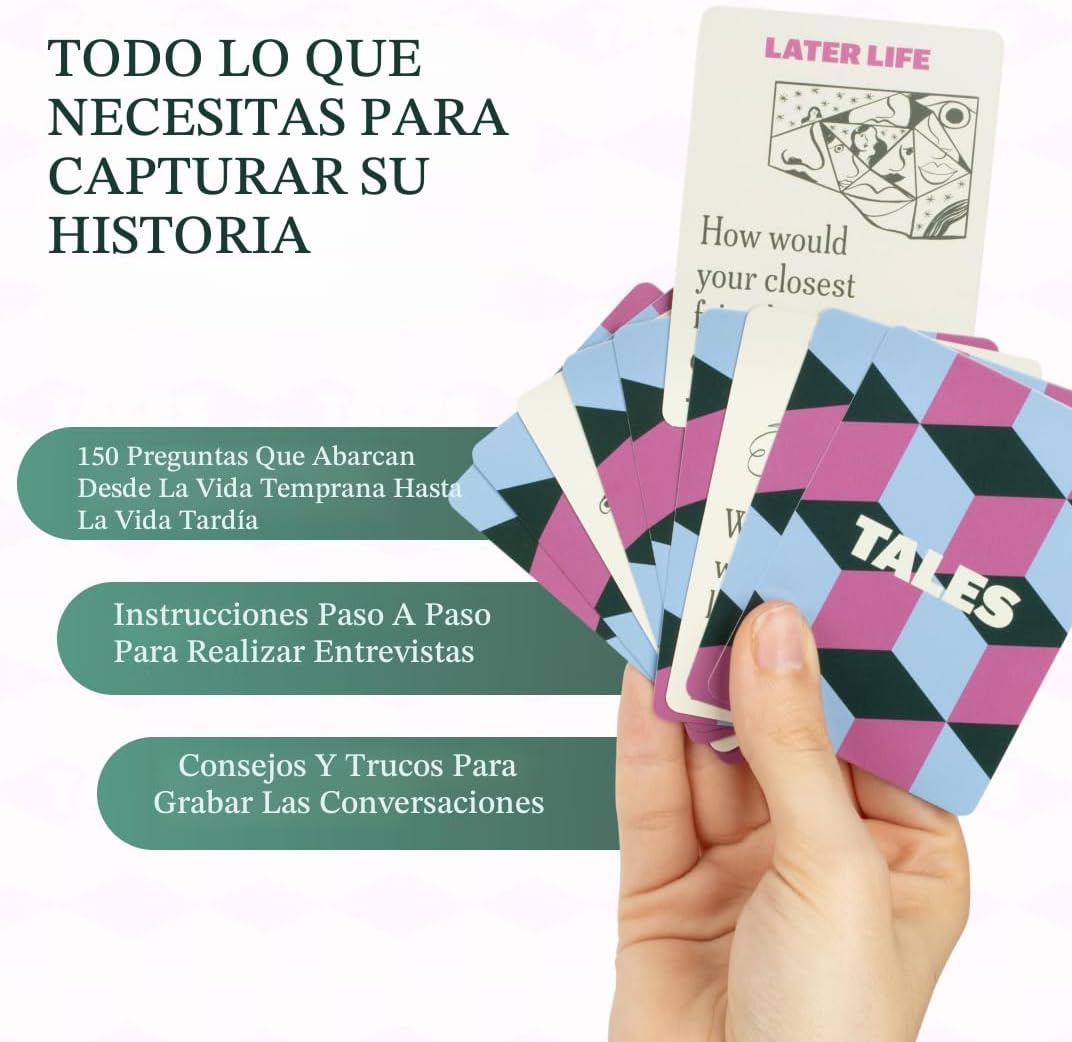 TALES 150 Kit de Entrevista de Historia de Vida, Tarjetas de Conver...