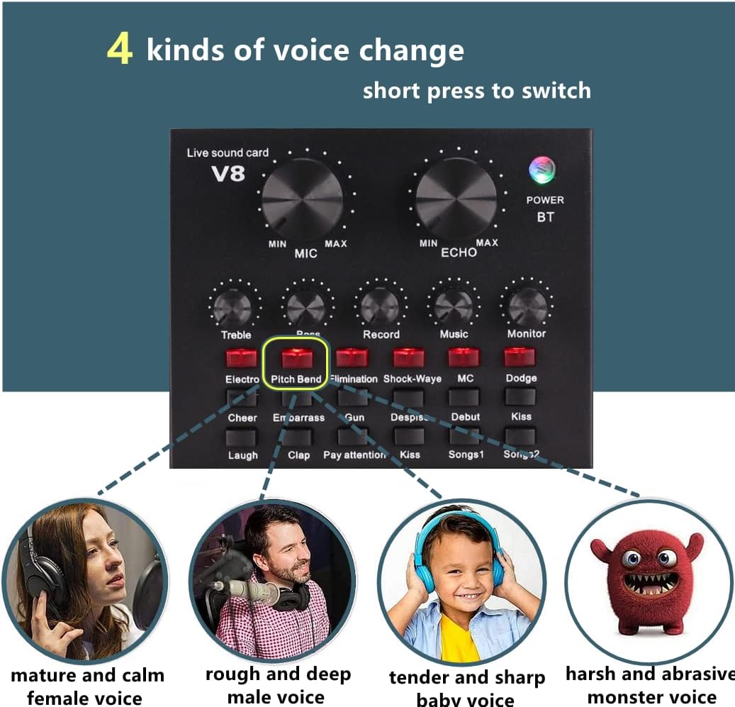 Paquete de equipo de podcast, condensador BM-800 con cambiador de v...