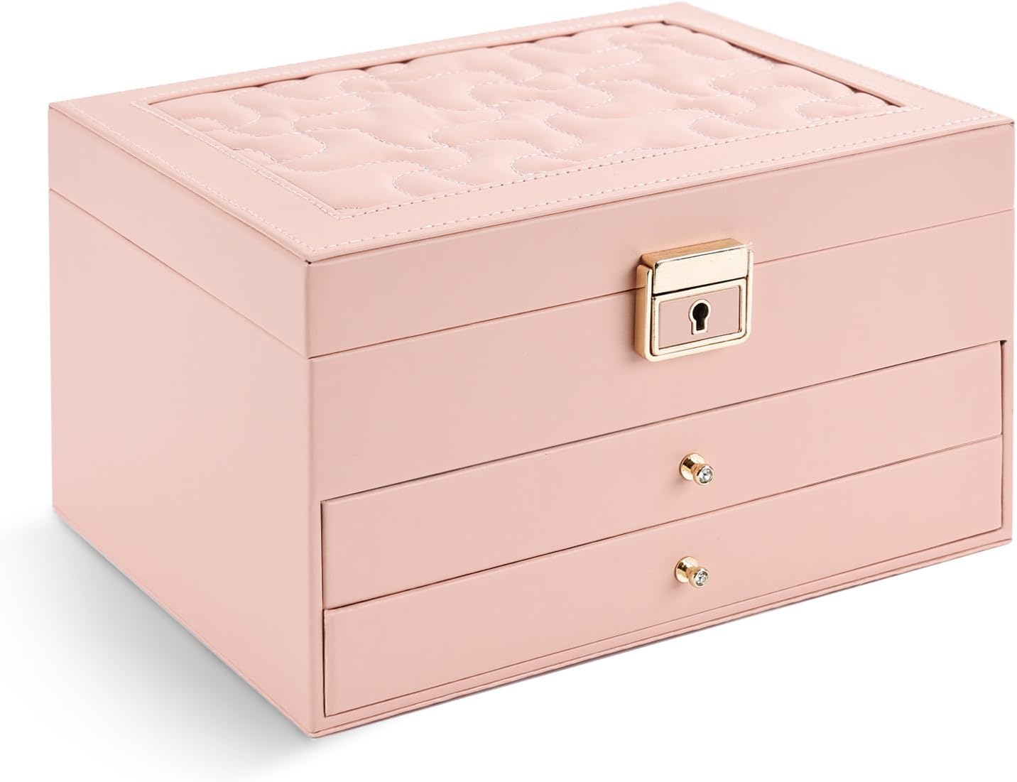Greenfeather Joyeros para mujer, caja organizadora de joyas con tap...