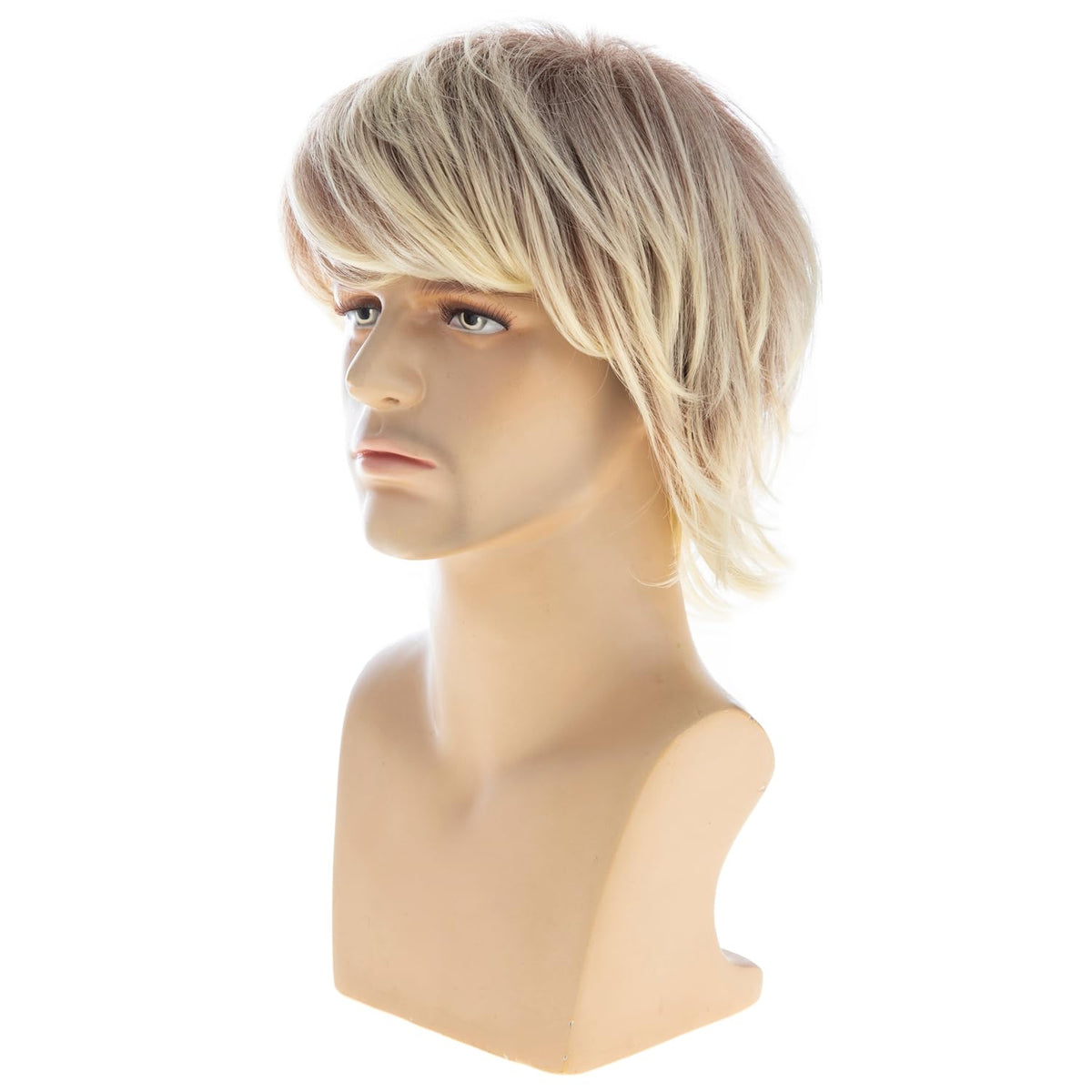 Wiwige Peluca corta para hombre, rubia, mezclada, marrón, en capas,...