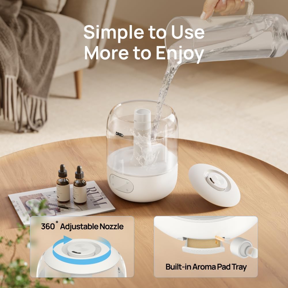 Dreo Humidificadores para dormitorio, humidificador ultrasónico de...