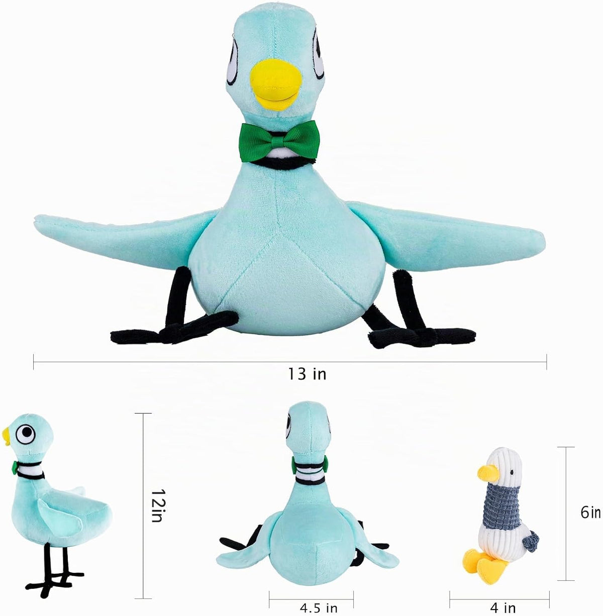 2 piezas de juguete de peluche de paloma, peluche de paloma con peq...