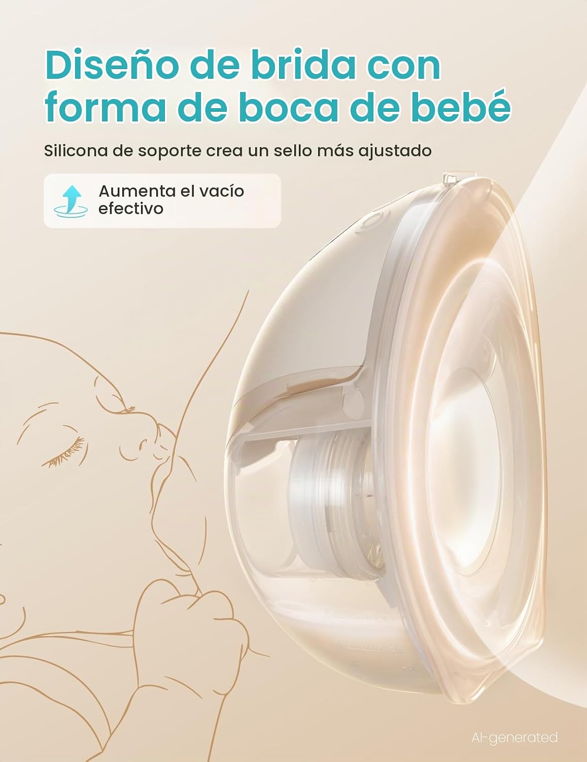 Paruu P21 Extractor de leche portátil con diseño de brida de boca d...