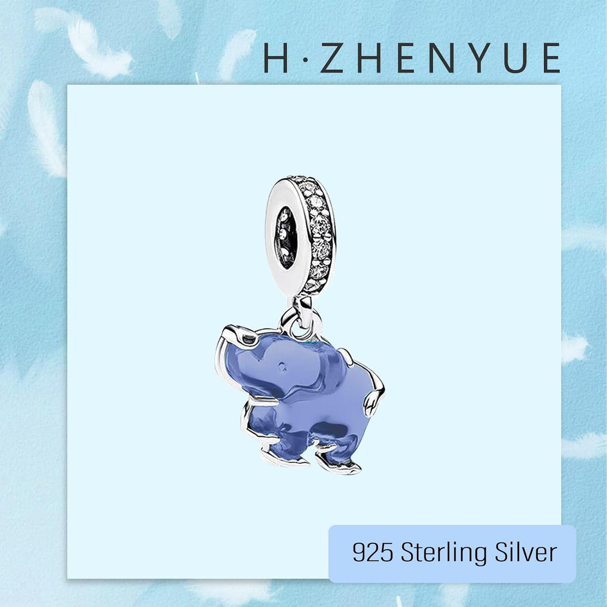 H.ZHENYUE Dijes de plata esterlina 925 con diseño de personaje de p...