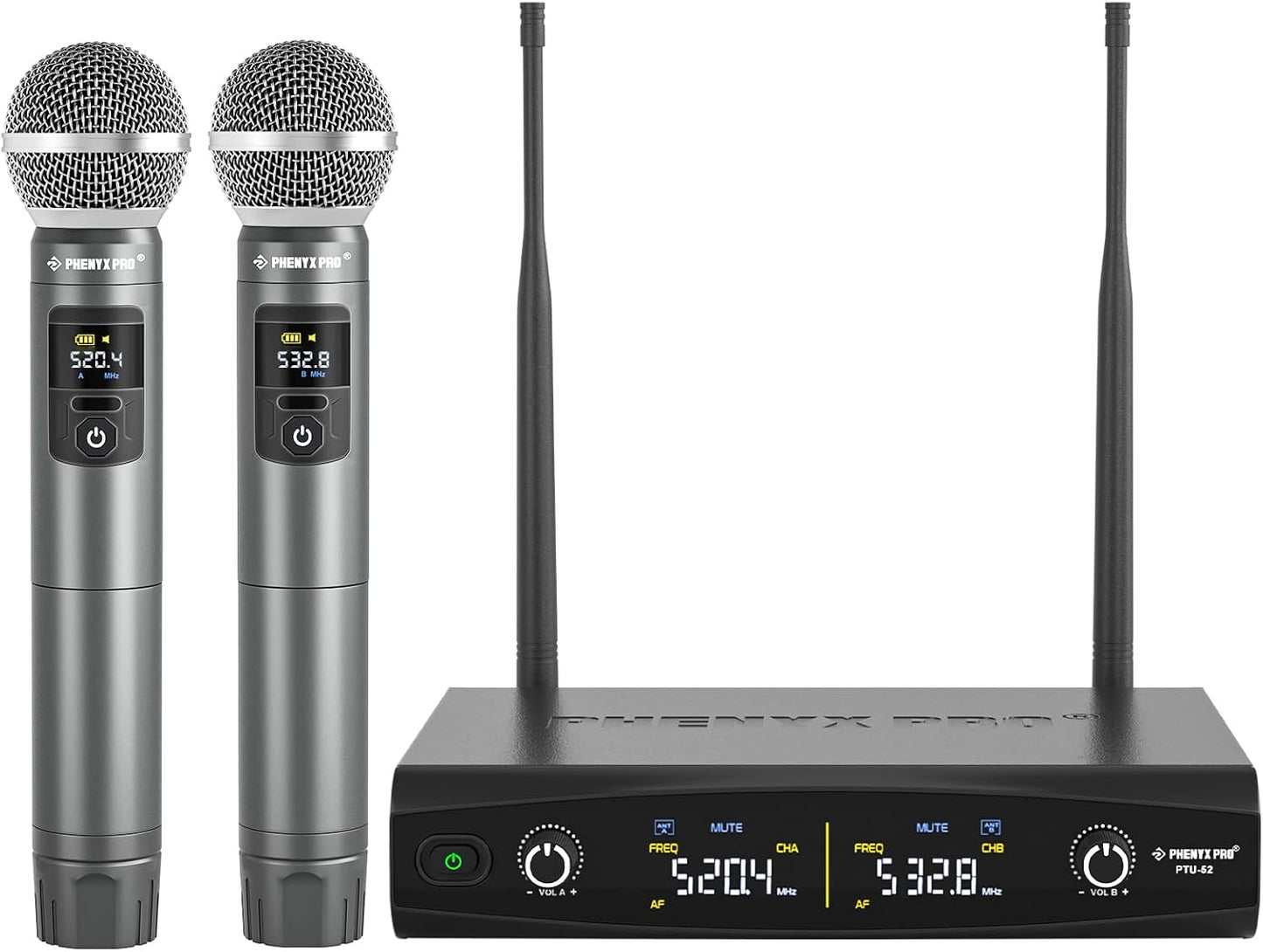 Phenyx Pro Sistema de micrófono inalámbrico, juego de micrófono ina...
