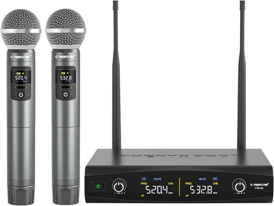 Phenyx Pro Sistema de micrófono inalámbrico, juego de micrófono ina...