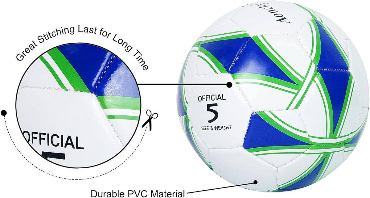 Aoneky Balón de fútbol tradicional de tamaño 5 para adultos, se env...