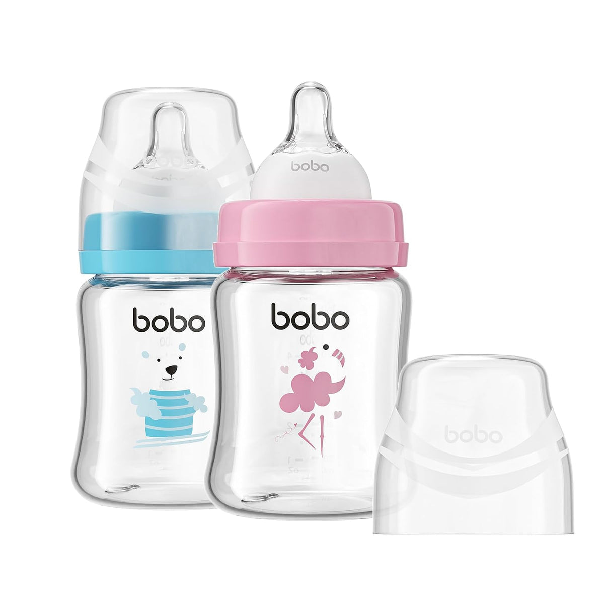YOHKOH Biberones de vidrio para bebé con tetina de flujo lento, bib...