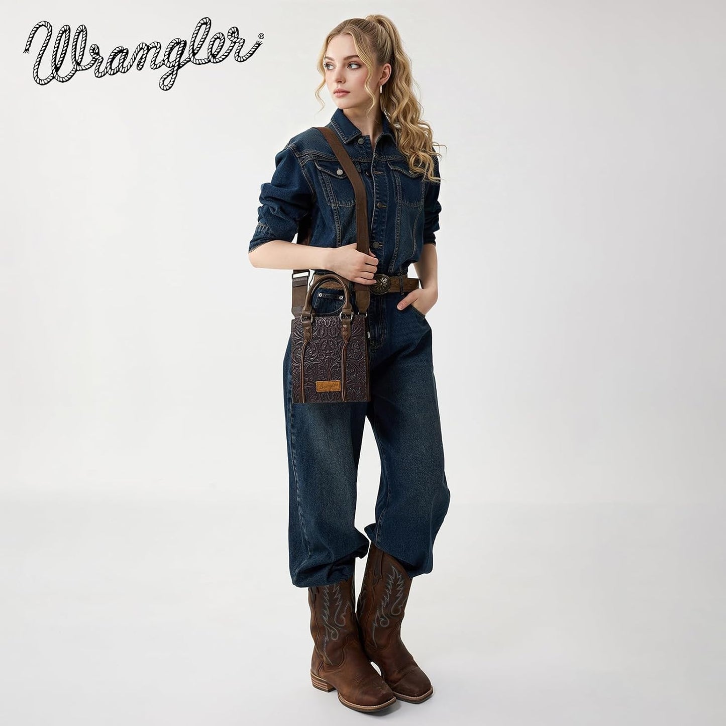 Wrangler Bolso Cruzado en Relieve para Mujer con Asa Superior, Bols...