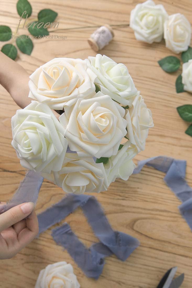 Floroom - Flores artificiales de espuma con aspecto real y tallos,...