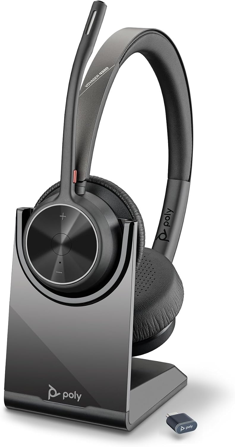 Poly Voyager 4320 UC Auriculares Inalámbricos y Soporte de Carga (P...