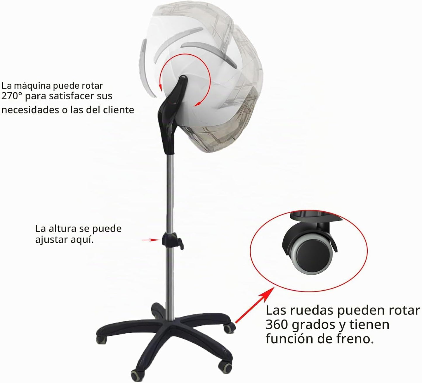 Salon Professional Stand Up Secador de pelo con capucha, secador de...