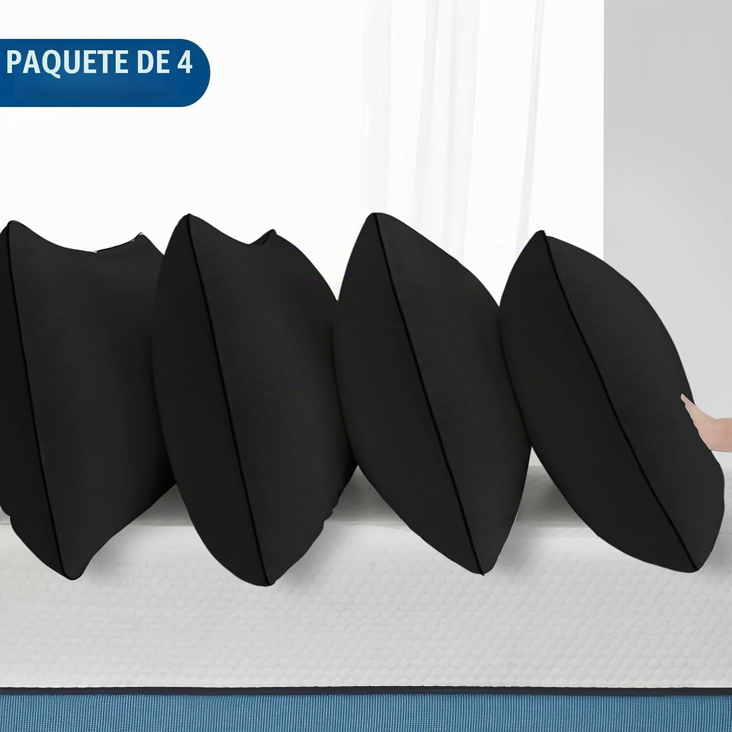 Higoom Almohadas de cama tamaño Queen para dormir, 4 unidades, almo...