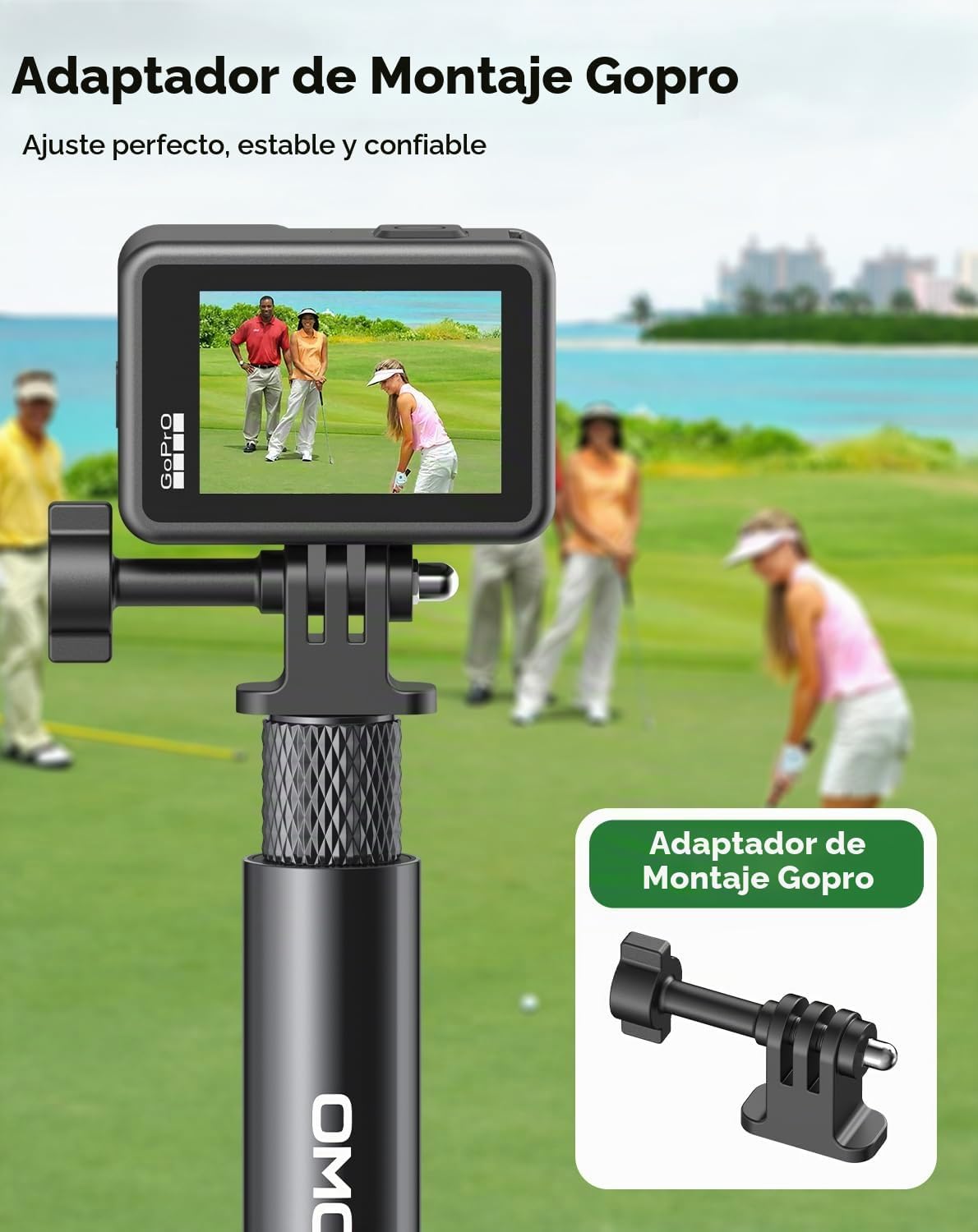 OMOTON CV08-B1 Trípode de golf y monopie, kit Pro 5 en 1 (soporte m...