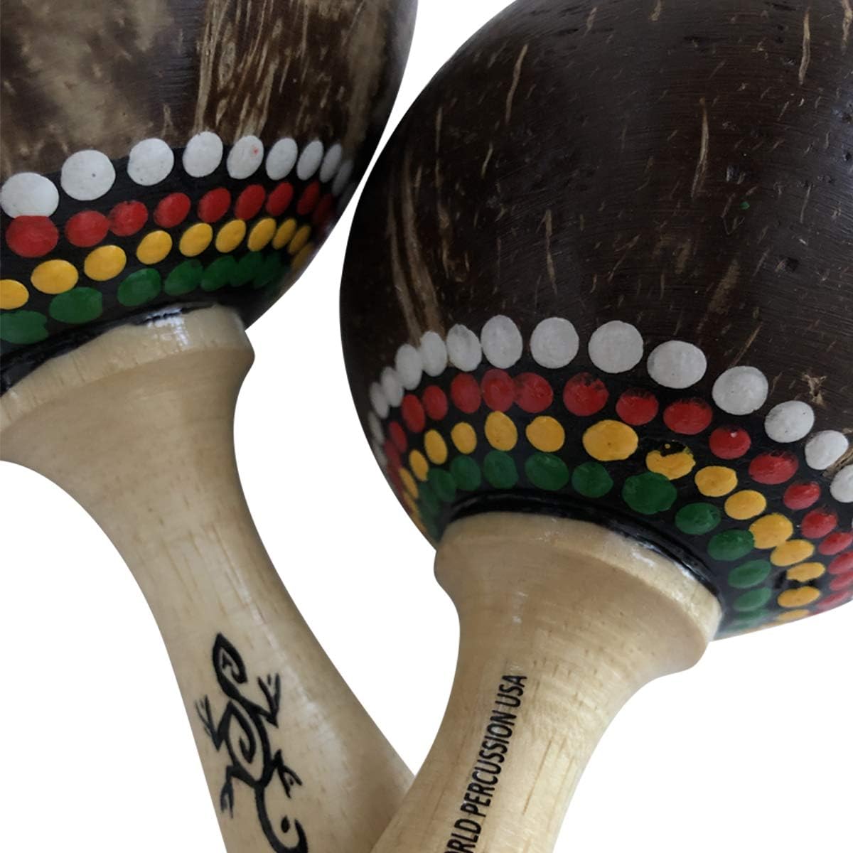 Par grande de coctelera de coco Maracas (2) \u2013 Sonajero de inst...