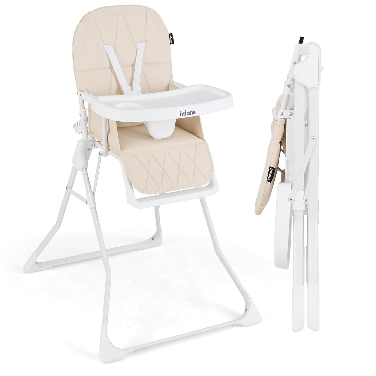 INFANS Silla alta para bebé, silla alta portátil plegable rápida pa...