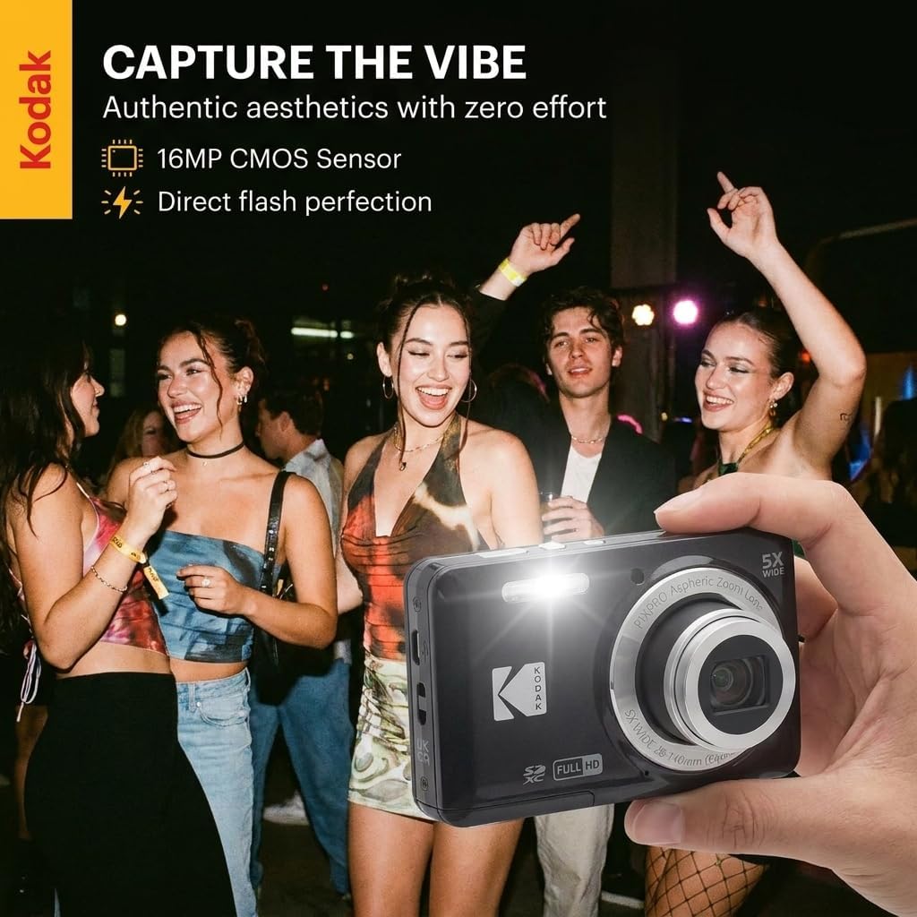 Kodak PIXPRO FZ55 - Cámara digital con sensor CMOS azul de 16 MP co...
