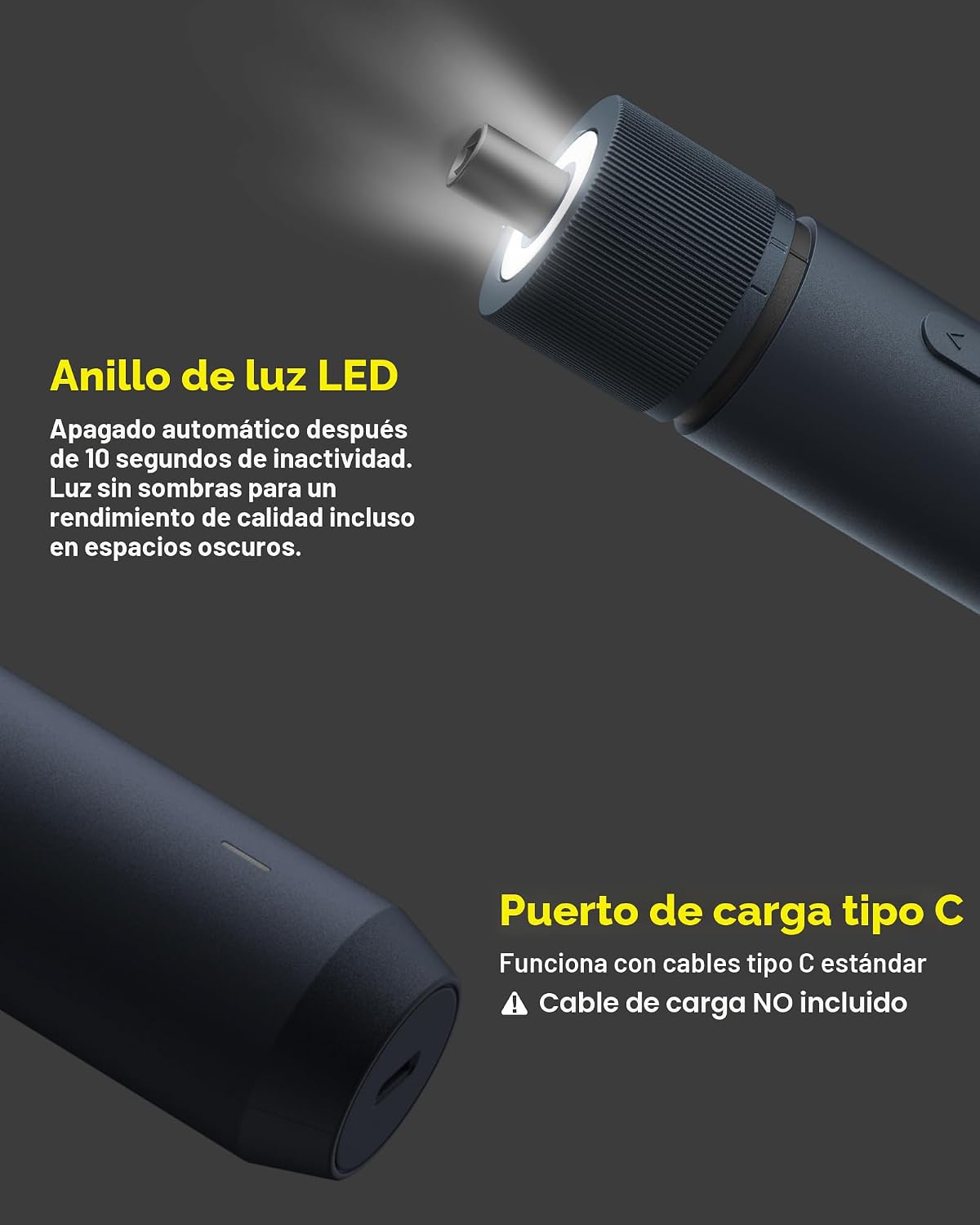 HOTO Kit de destornillador eléctrico mejorado de 25 piezas, destorn...