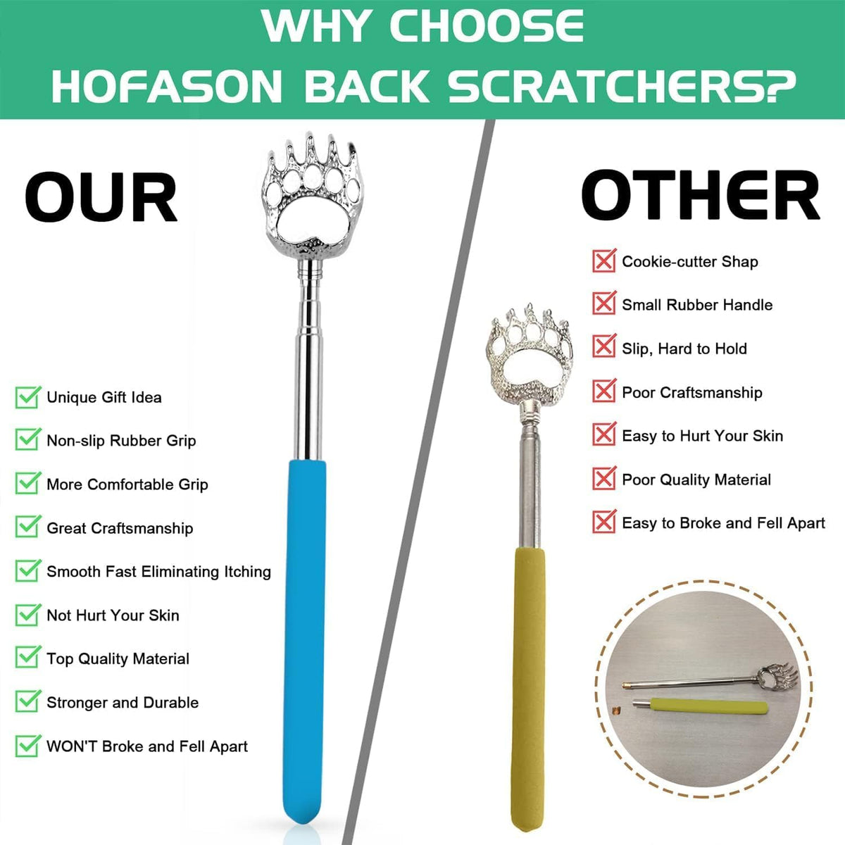 Paquete de 6 rascadores de espalda, regalos para el Día del Padre,...